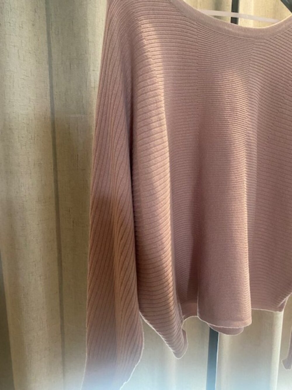 Cable & Gauge boat neck ribbed sweater -NWT-Large Dusty Rose size Large - Picture 2 of 6